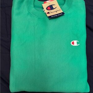 Champion Reverse Wave Sweatshirt Loose Fit Green Sz L